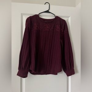 Long sleeve laced sweater